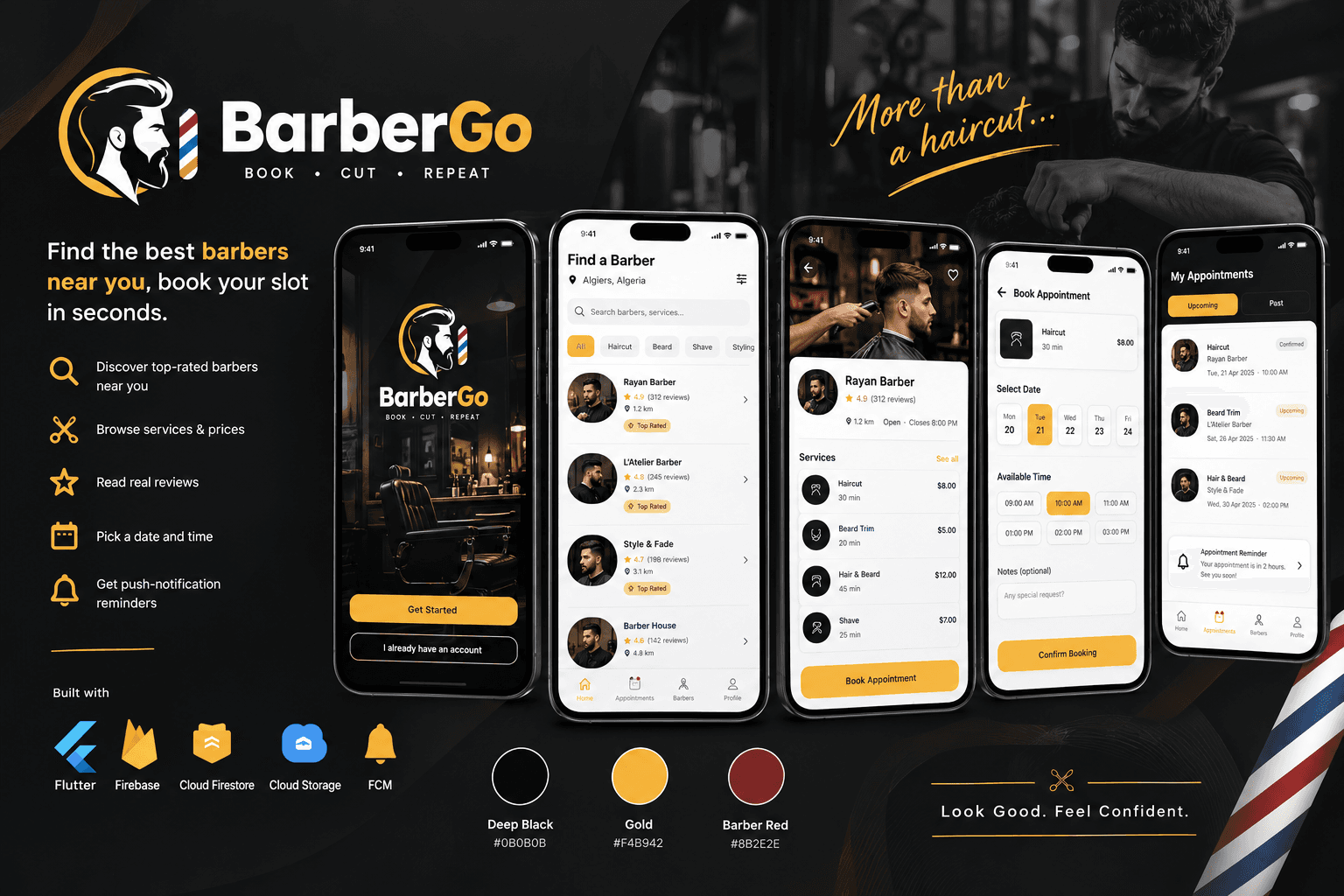 BarberGo — Barber Booking App — showcase