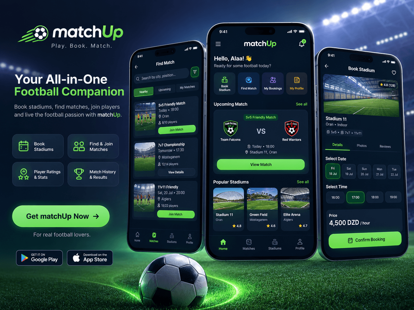 matchUp — Football Companion App — showcase
