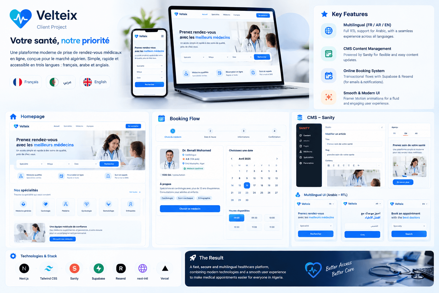 Multilingual Healthcare Booking Platform — showcase